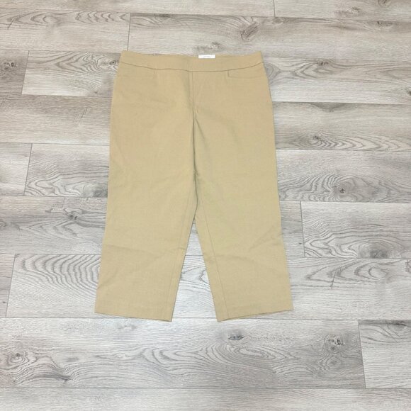 Time and Tru Capri Crop Pants Womens Size 14 Khaki Mid Rise Millennium Casual - Picture 11 of 12